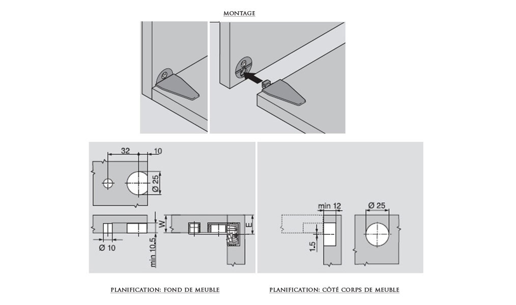 BLUM FERRURE D ASSAMBLAGE BLANC 40.0110N