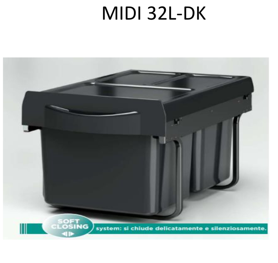MERILL POUBELLE MIDI 1 DK 40CM 2*16L