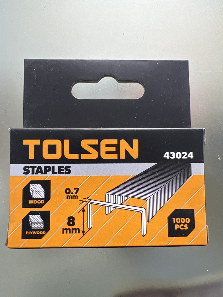 TOLSEN  AGRAFFE 0.7 8MM 43024
