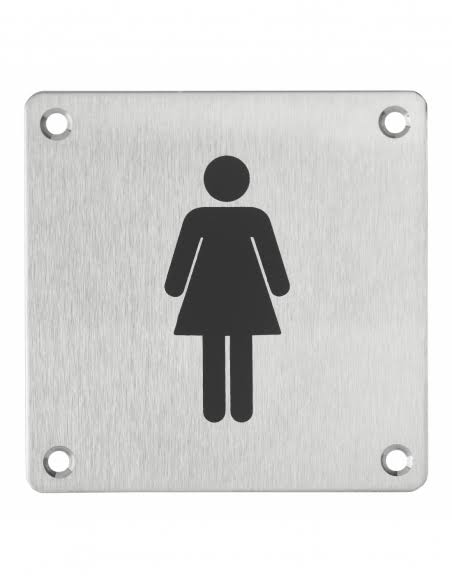 WAGLAS PLAQUE INOX FEMME WC FUMEUR