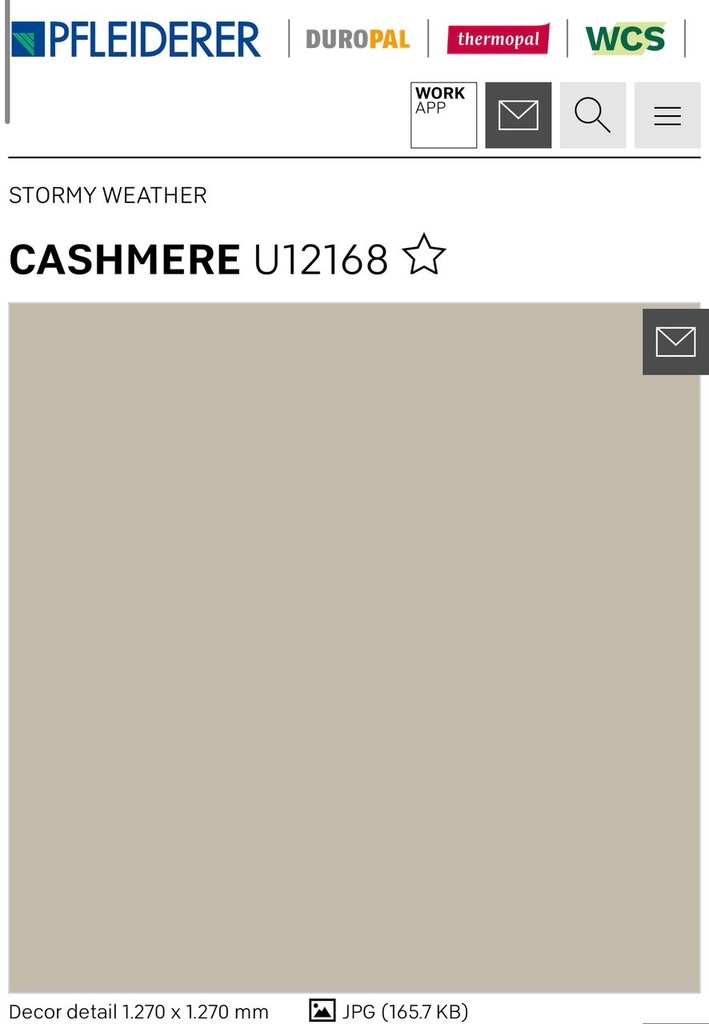 PFLEIDERER PANNEAUX CASHMERE U12168