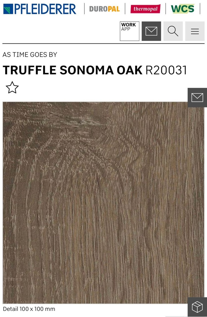 PFLEIDERER PANNEAUX TRUFFLE SONOMA OAK R20031