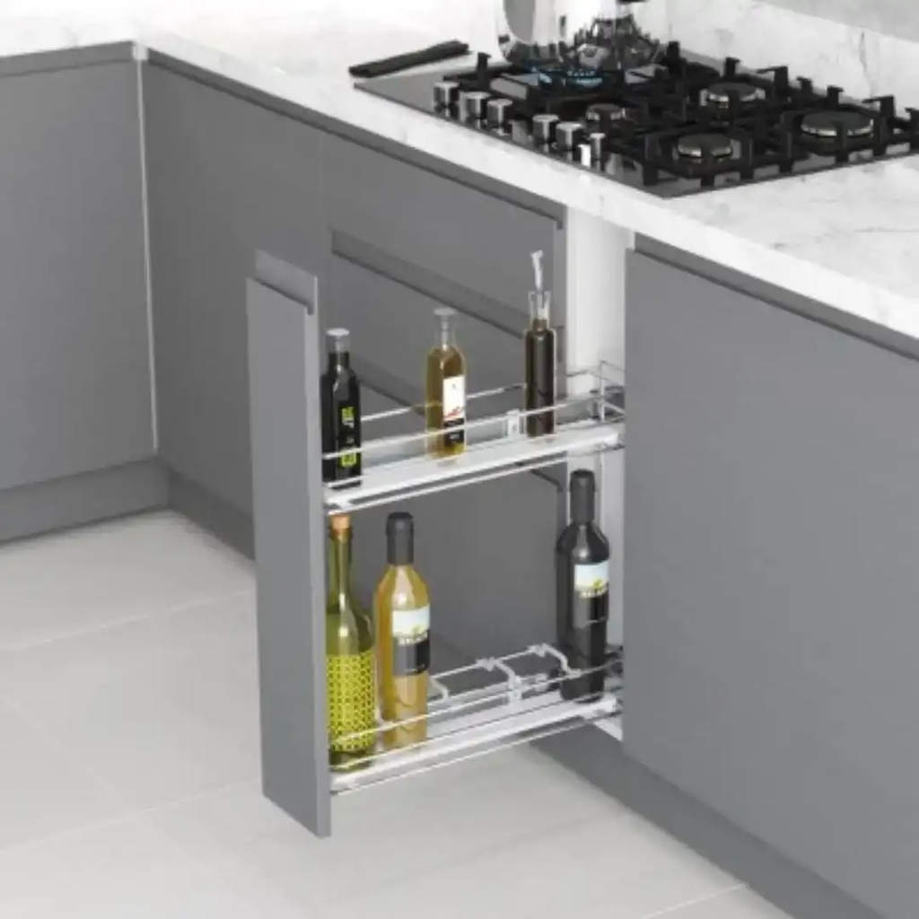 STARAX PORTE BOUTEILLE 15CM PLATEAU CHROME/BLANC S-2219 C