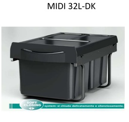 MERILL POUBELLE MIDI 1 DK 40CM 2*16L