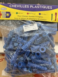 CHEVILLE PLAST SACHE BLEU  N°12 100PCS