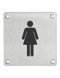 WAGLAS PLAQUE INOX FEMME WC FUMEUR