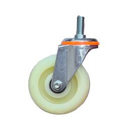 ROULETTE 100MM BLANC AVEC TIGE SANS FREIN