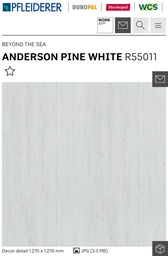 PFLEIDERER PANNEAUX ANDERSON PINE WHITE R55011