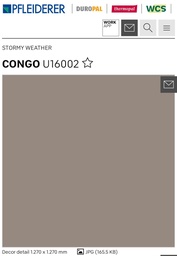 PFLEIDERER PANNEAUX CONGO U16002